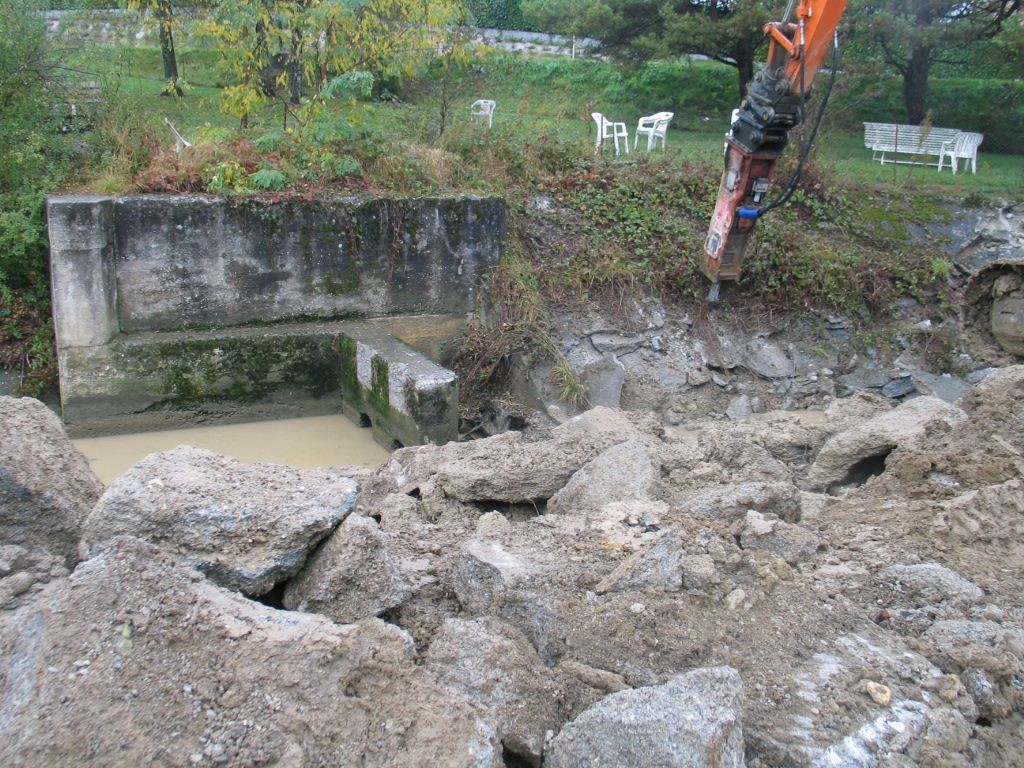 suppression des ouvrages bétonnés lors des travaux